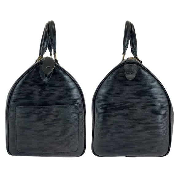 LOUIS VUITTON Epi Speedy 30 Black Gold Hardware Leather M59022 Handbag - Picture 8 of 10